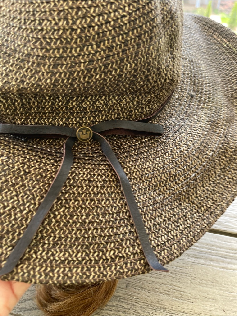 Goorin Bros. Vintage Woven Wide-Brim Sun Hat with Bow Accent Size Large - Picture 3 of 7